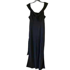 Find me plus Wide Leg Stretch Casual Black Jumpsuit Women Plus Size 1X/3X